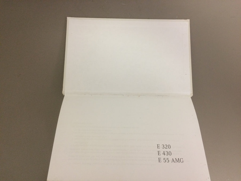 2001 Mercedes-Benz E-Class E320 E430 E55 AMG Genuine OEM Owner's Manual Set