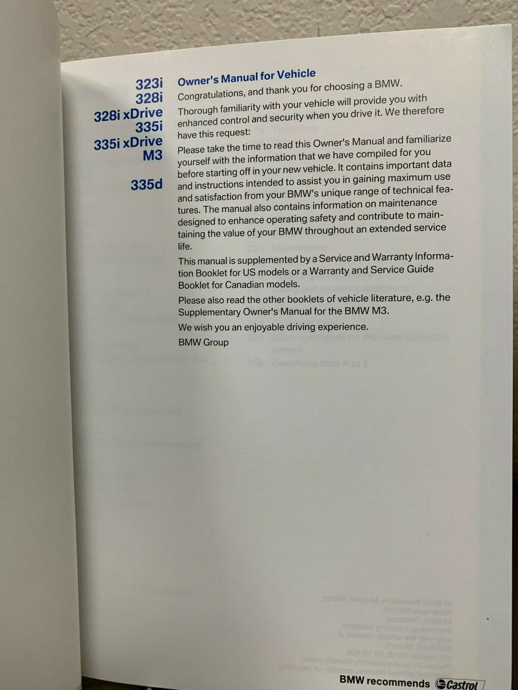 2011 BMW 3-Series Sedan/Sports Wagon Genuine OEM Owner's Manual Set w/iDrive