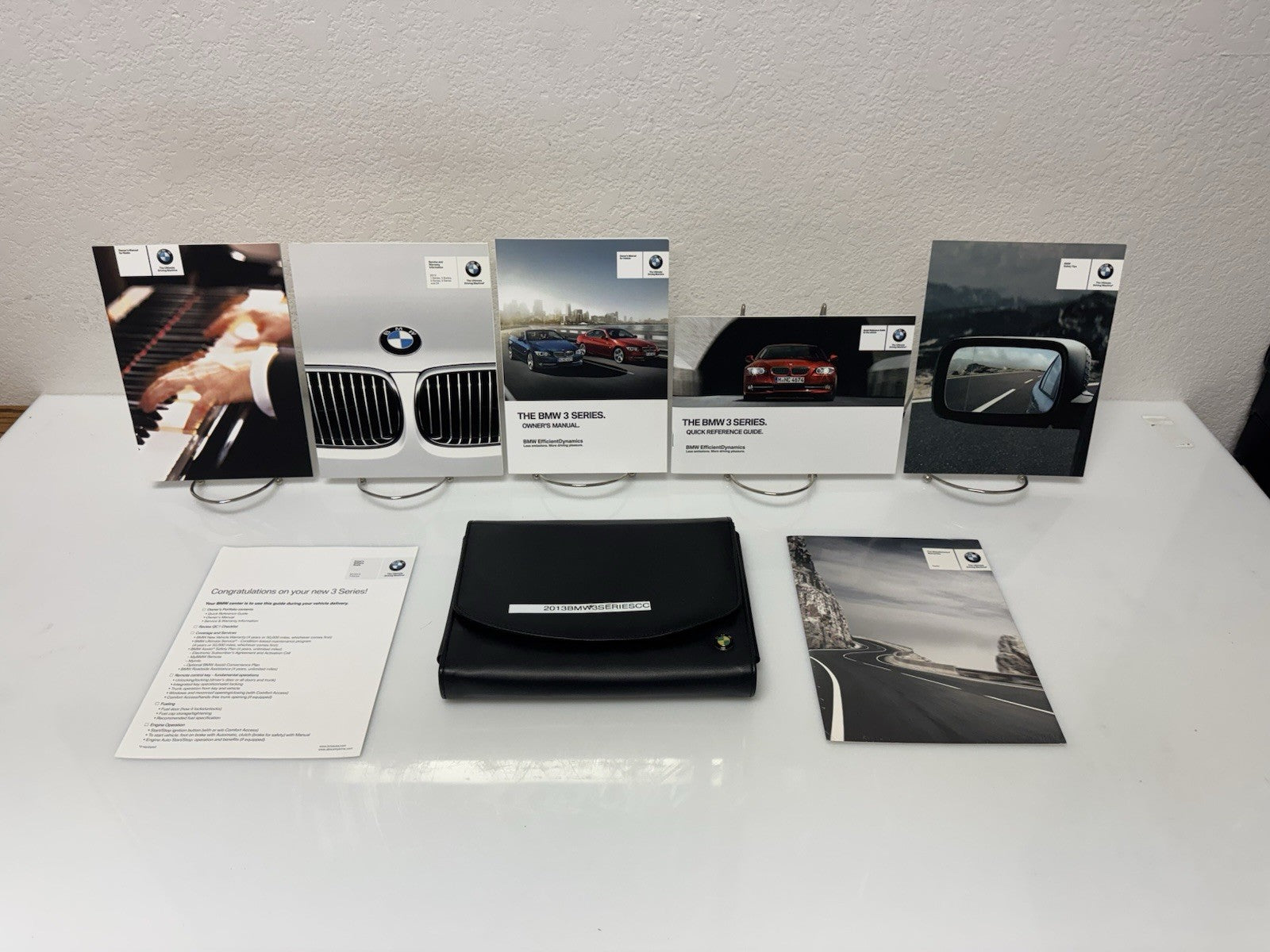 2013 BMW 3-Series Coupe Convertible Owner's Manual Set w/Leather Case w/BMW Logo