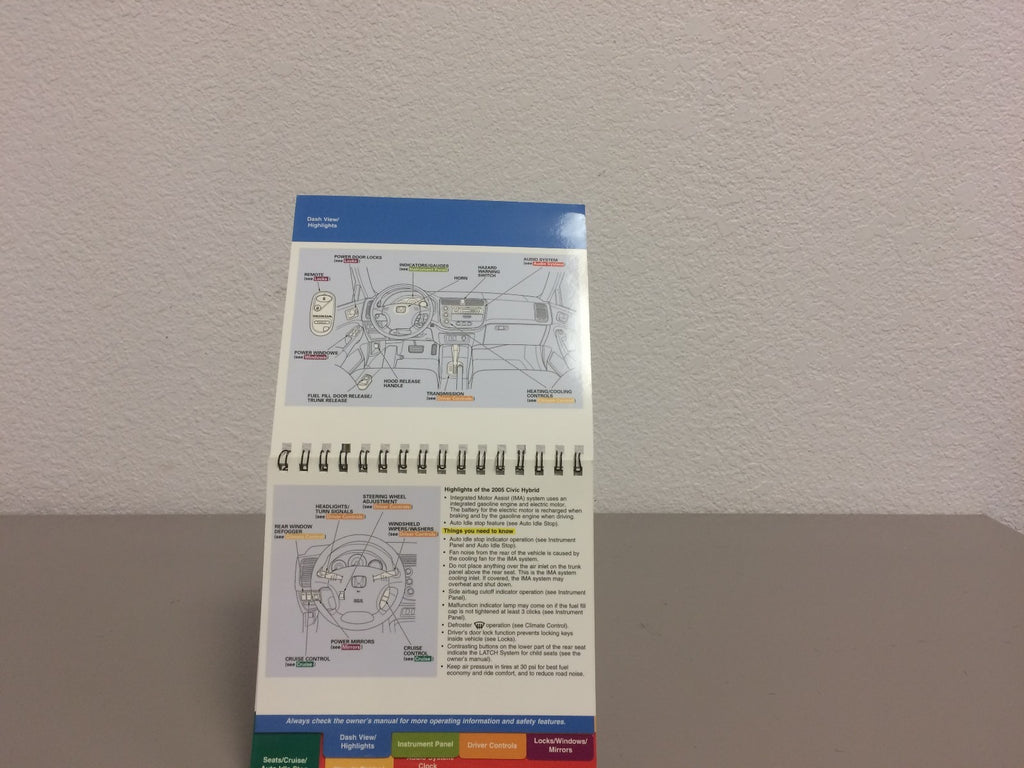 2005 Honda Civic Hybrid Genuine OEM Owner's Manual Set--Free Shipping!