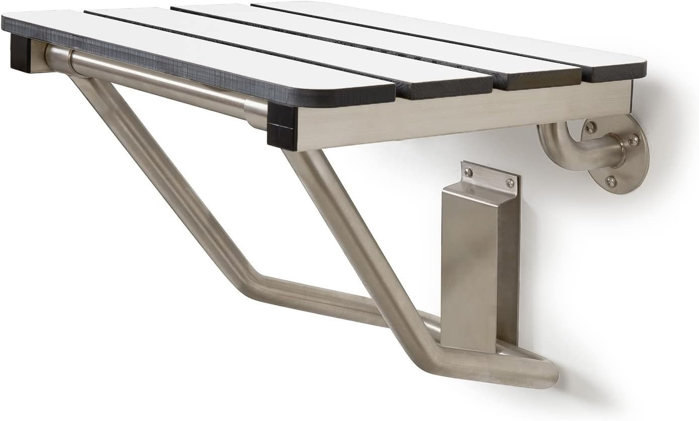 Seachrome 28-inch x 15-inch in ADA Folding Wall Mount Bathroom Shower Seat Bench