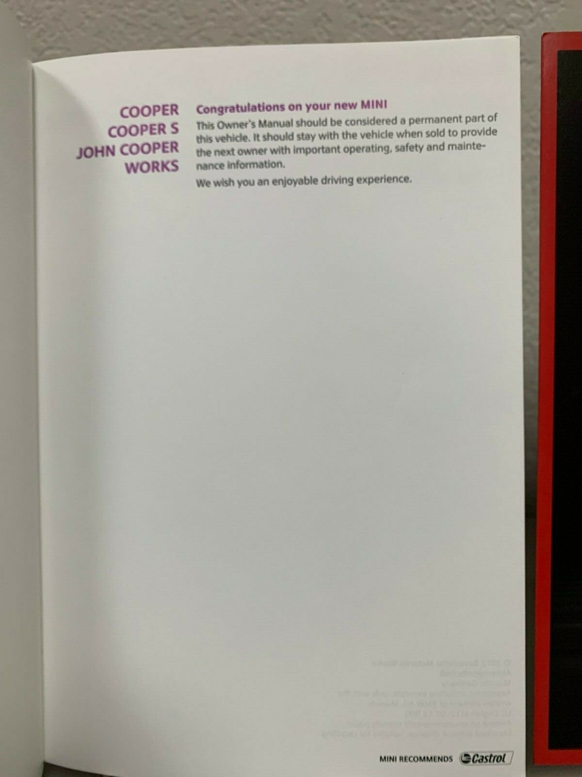 2012 Mini Cooper/Mini Clubman Genuine OEM Owners Manual Set w/Case & Navigation