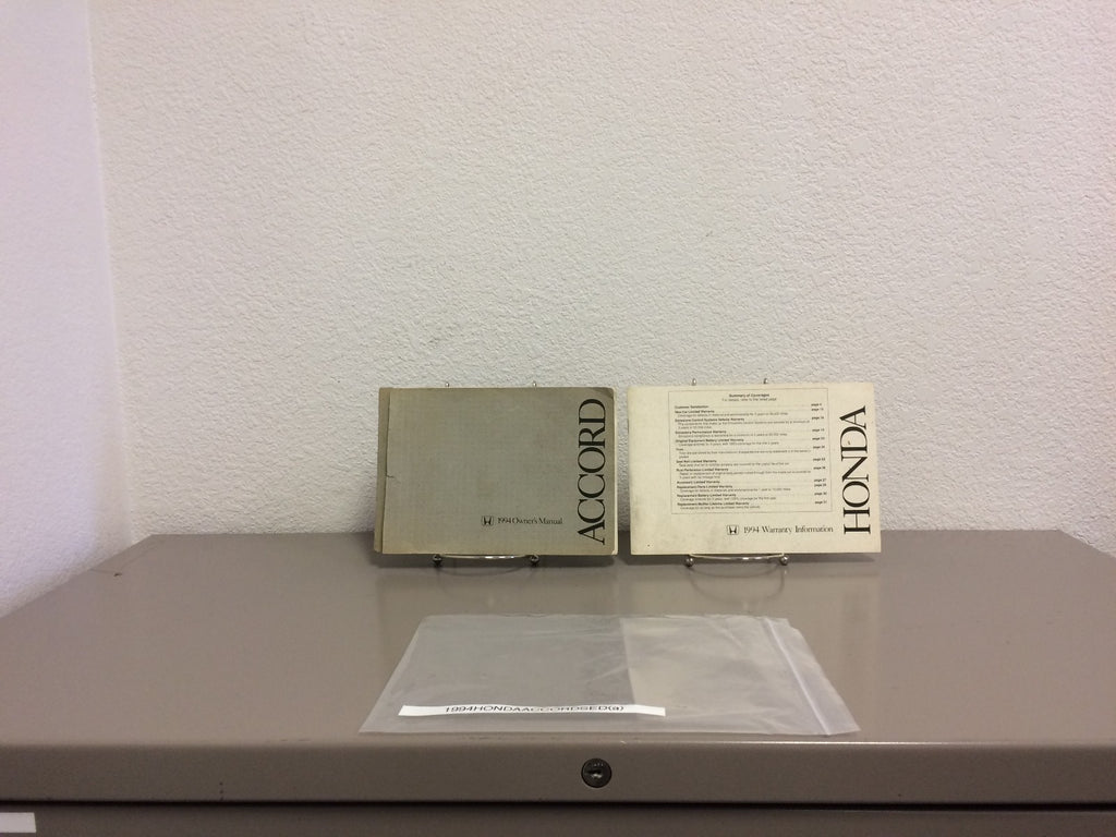 1994 Honda Accord Sedan Genuine OEM Owner's Manual--Free Shipping!