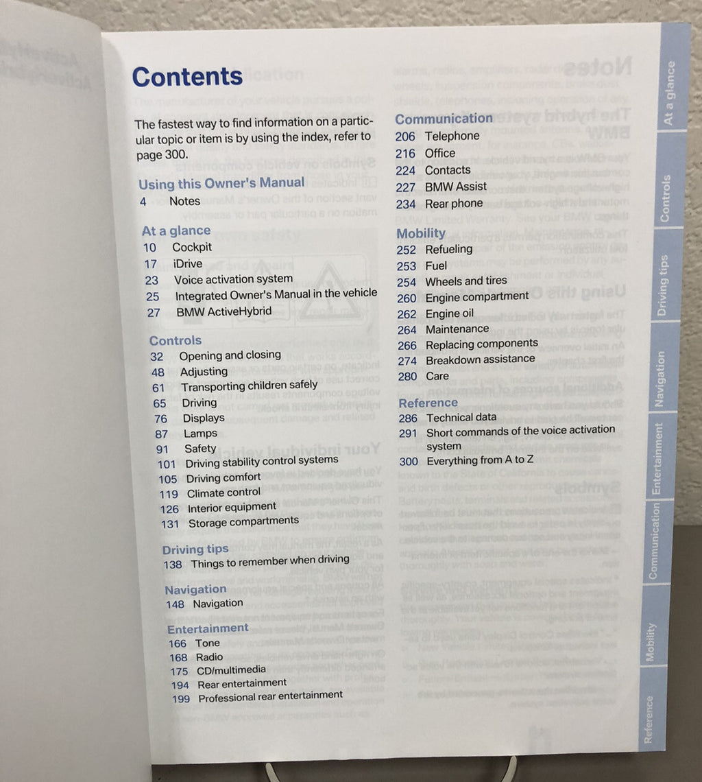 2011 BMW Active Hybrid 7 7L OEM Owner's Manual w/ Factory Sealed Supplements