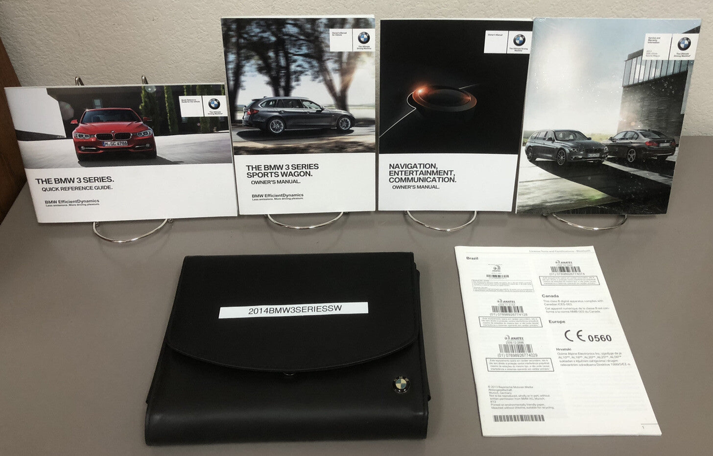 2014 BMW 3 Series Sports Wagon Genuine OEM Owner's Manual Set w/Case