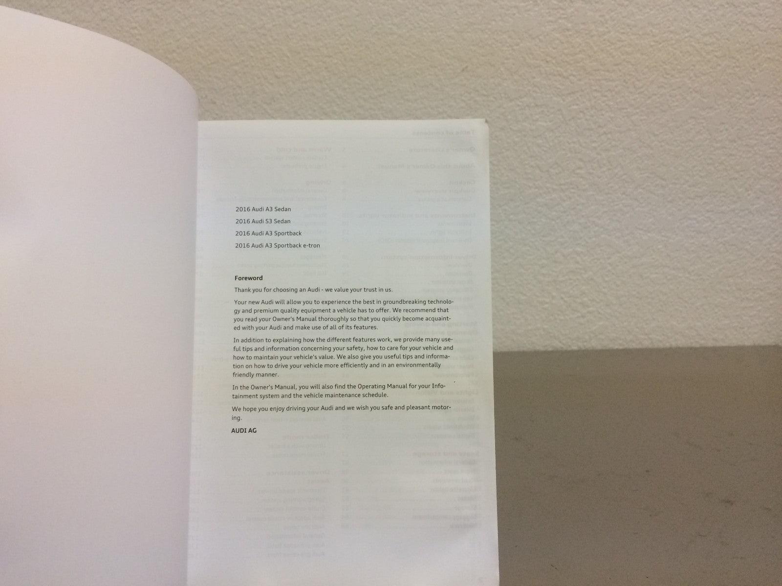 2016 Audi A3 S3 Genuine OEM Owner's Manual Set w/Audi Case & Bonus Key FOB