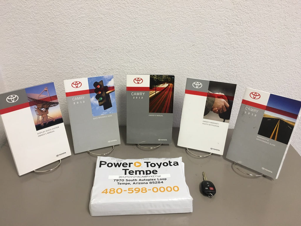 2012 Toyota Camry Genuine OEM Owner's Manual Set w/Case & Bonus Key FOB
