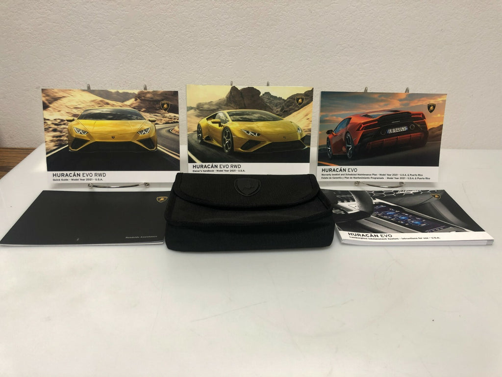 2021 Lamborghini Huracan EV0 RWD Genuine OEM Owner's Manual Set W/Case Free Ship