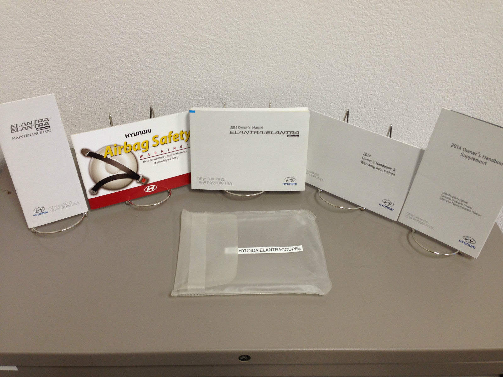 2014 Hyundai Elantra Coupe OEM Owner's Manual w/ Supplements, Good Condition
