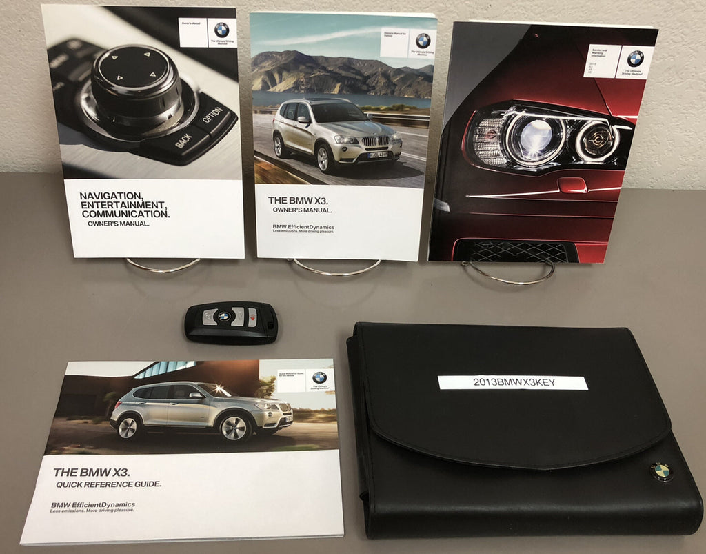 2013 BMW X3 xDrive28i xDrive35i OEM Owner's Manual Set w/Case & Bonus Key FOB
