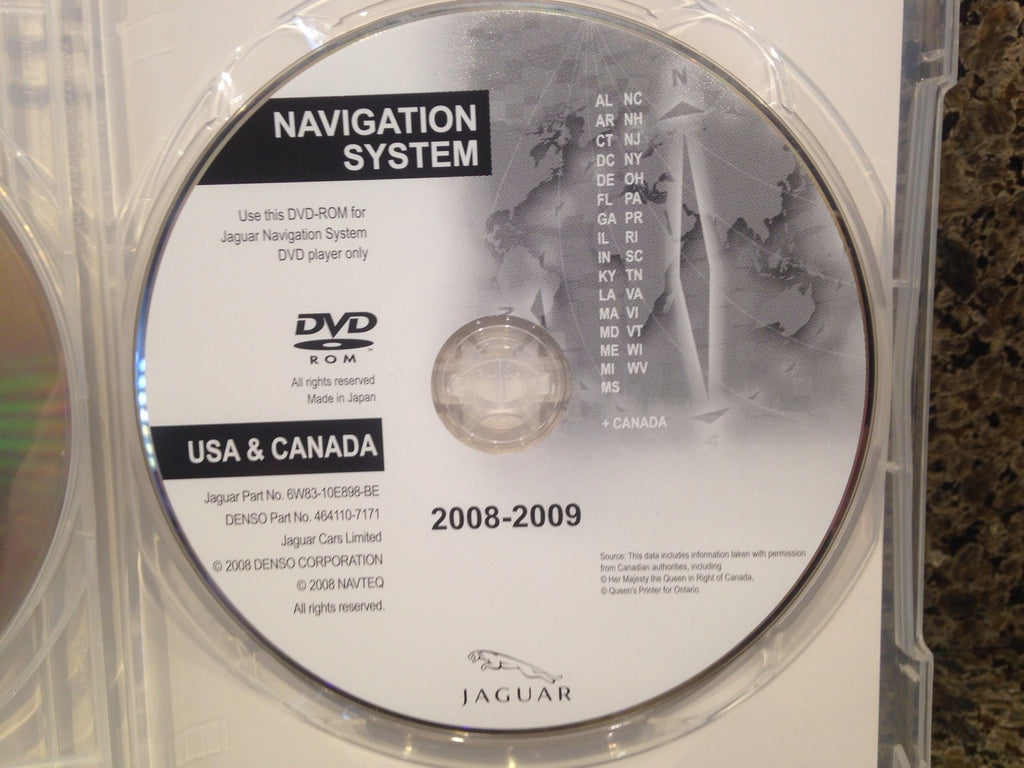 2008 2009 Jaguar XF Series Navigation DVD Map 2 Disc Set w/Case 6W93-10E898-BE