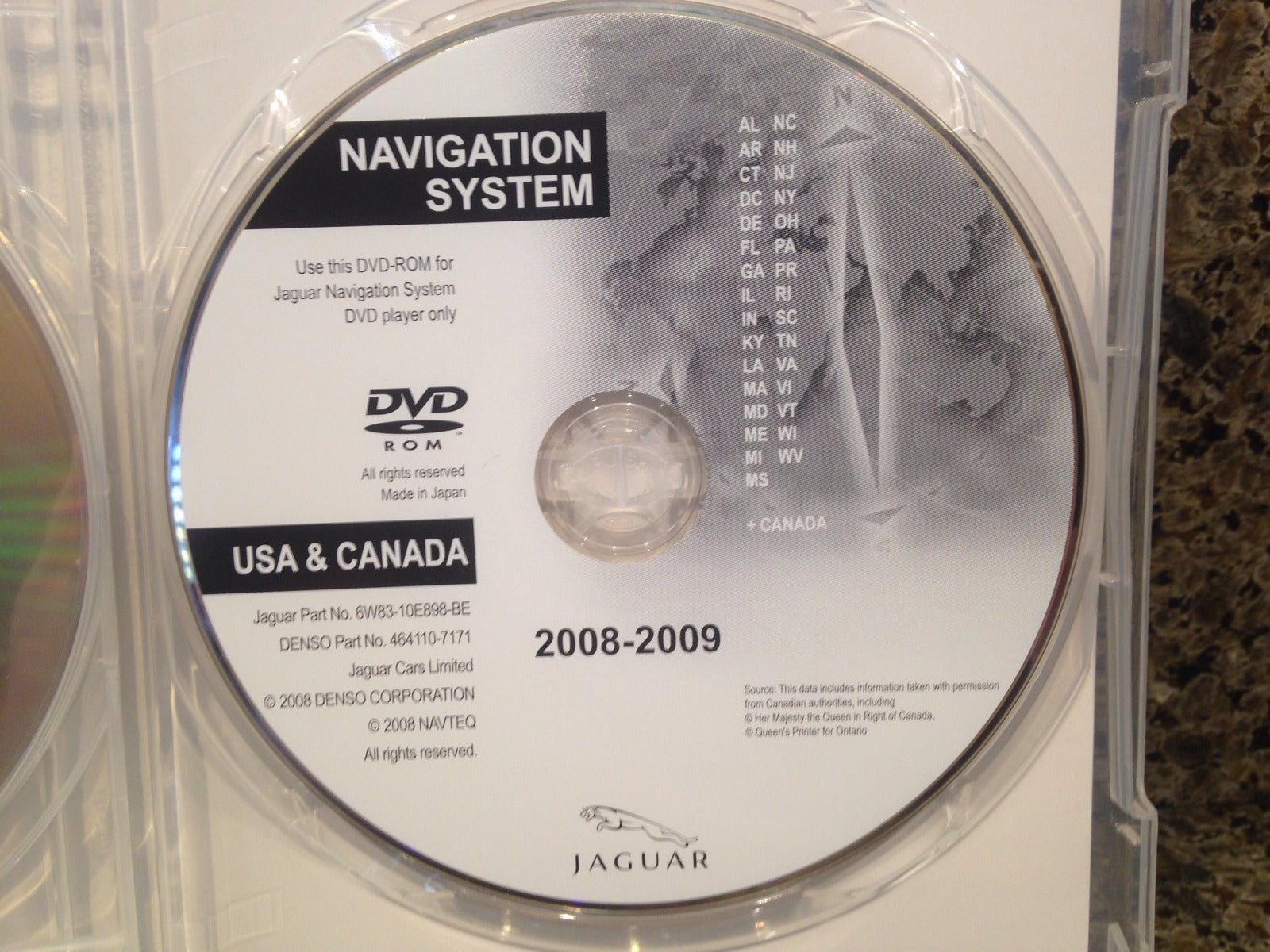 2008 2009 Jaguar XF Series Navigation DVD Map 2 Disc Set w/Case 6W93-10E898-BE