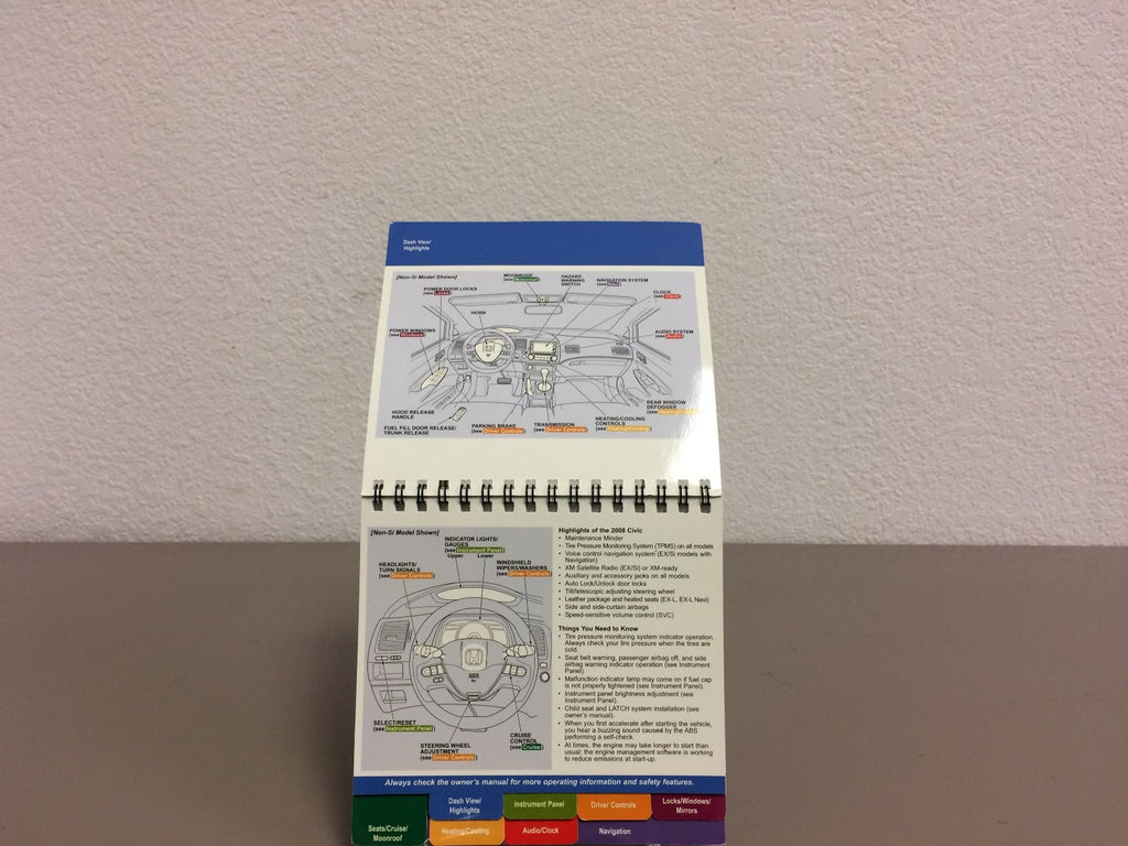 2008 Honda Civic Sedan Genuine OEM Owner's Manual Set w/Bonus Key FOB-Ships Free