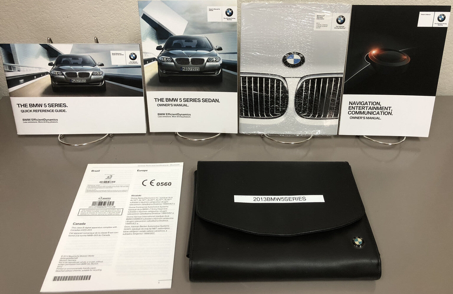 2013 BMW 5 Series Sedan 528i 535i 550i xDrive OEM Owner's Manual Set w/iDrive