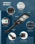 LOVUS Solar Street Light 2 Pack 6000LM LED Solar Power Street Lamp Outdoor