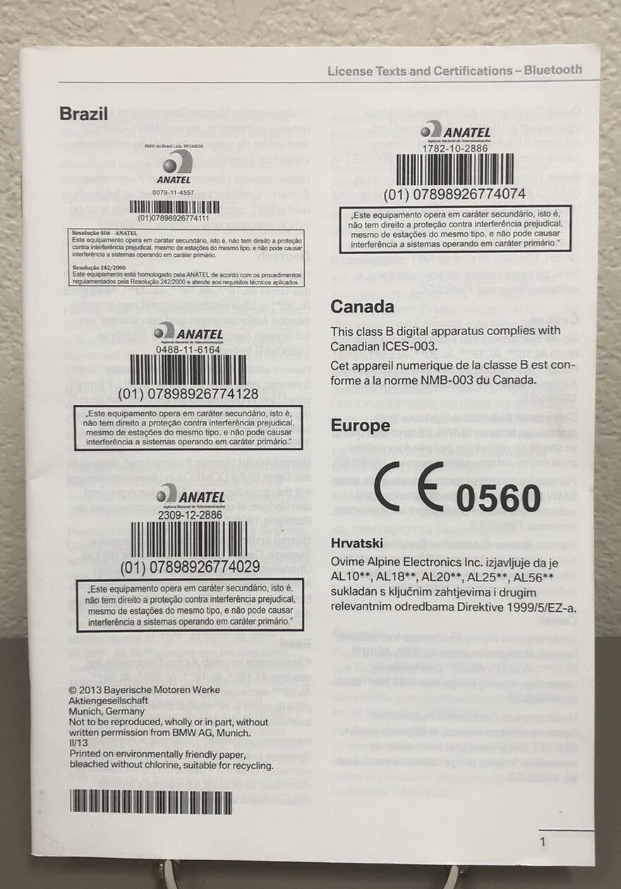 2014 BMW 3 Series Sports Wagon Genuine OEM Owner's Manual Set w/Case