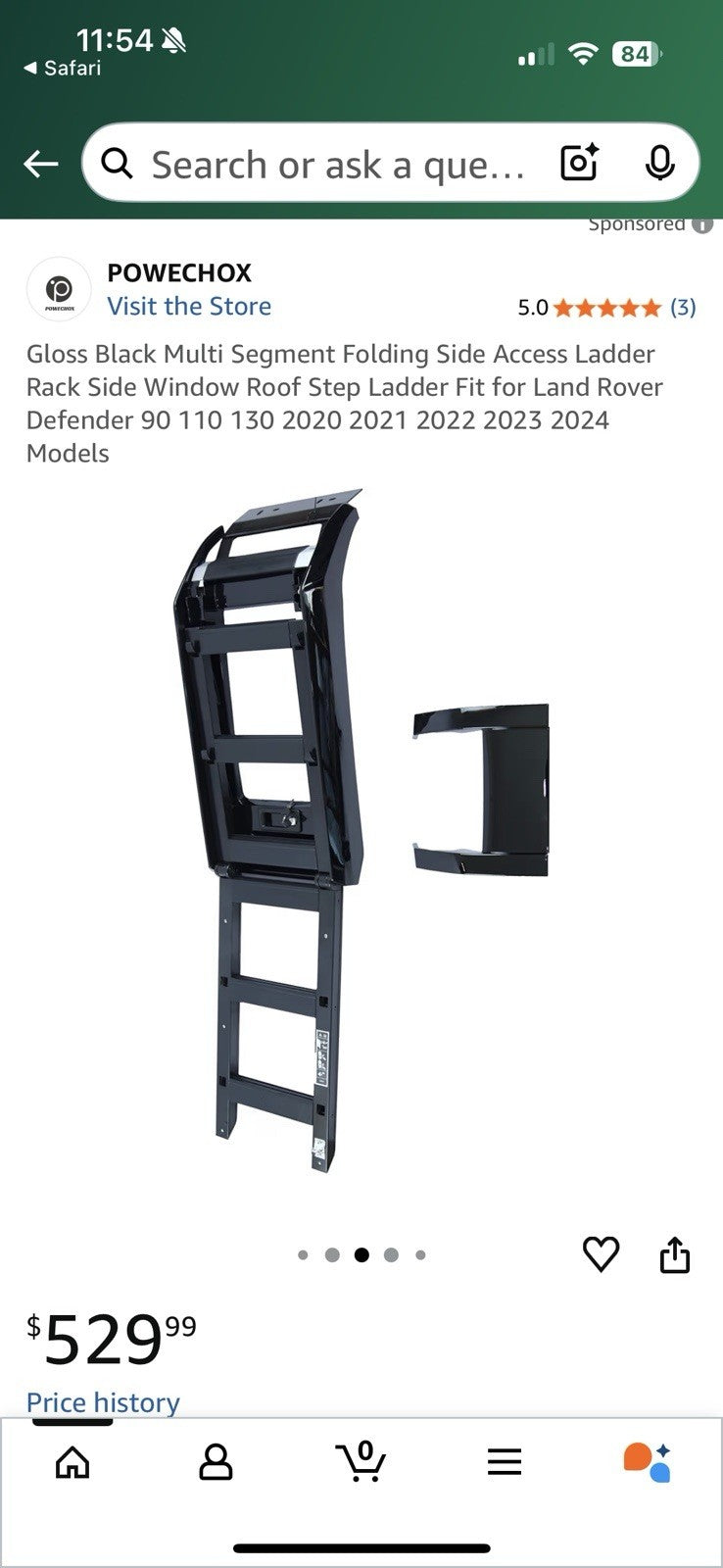 2020-2025 LAND ROVER DEFENDER SIDE ROOF RACK SIDE ACCESS LADDER