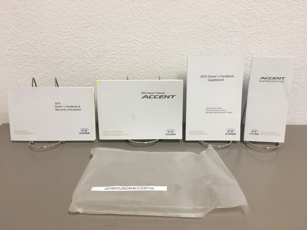 2016 Hyundai Accent Genuine OEM Owner's Manual Set w/Hyundai Case-Free Shipping