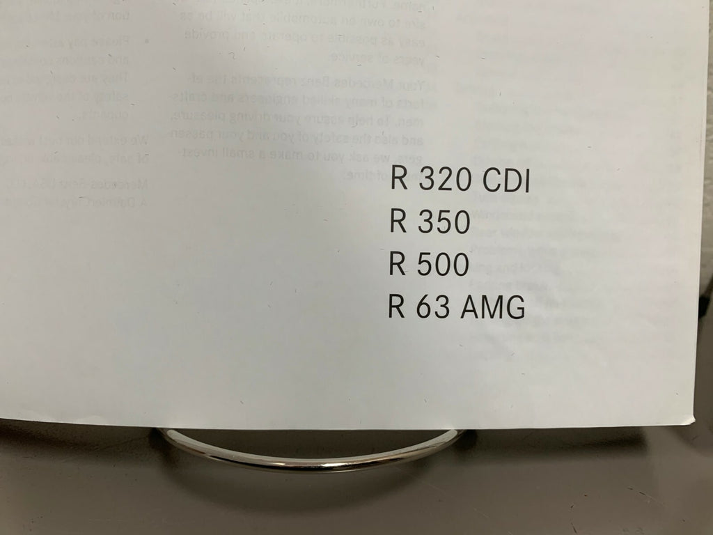 2007 Mercedes-Benz R-Class R320 CDI R350 R500 R63 AMG OEM Owner's Manual Set