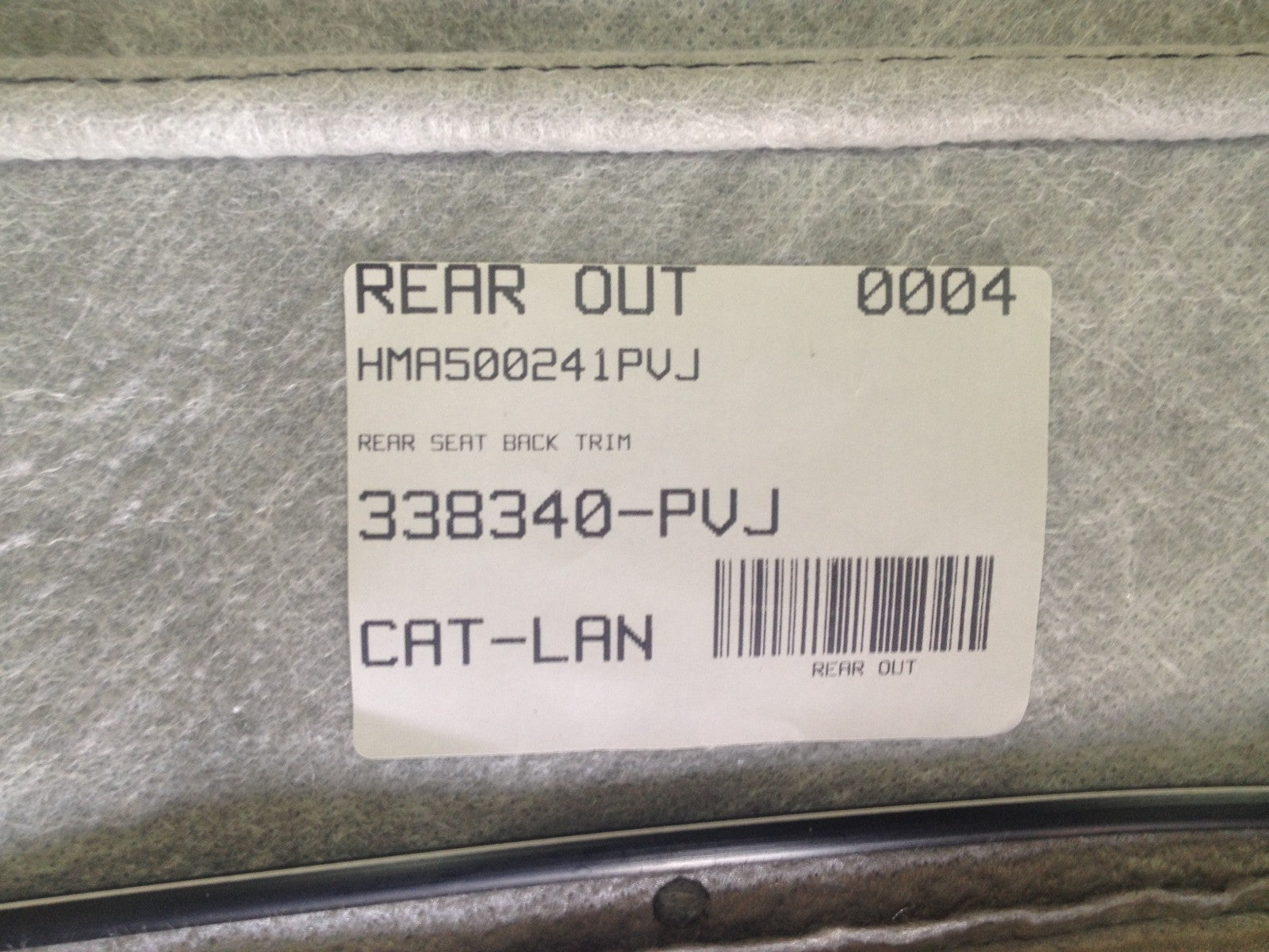 2006-2009 Land Rover LR3 Rear Outer Back-Top Black Leather Seat Cover