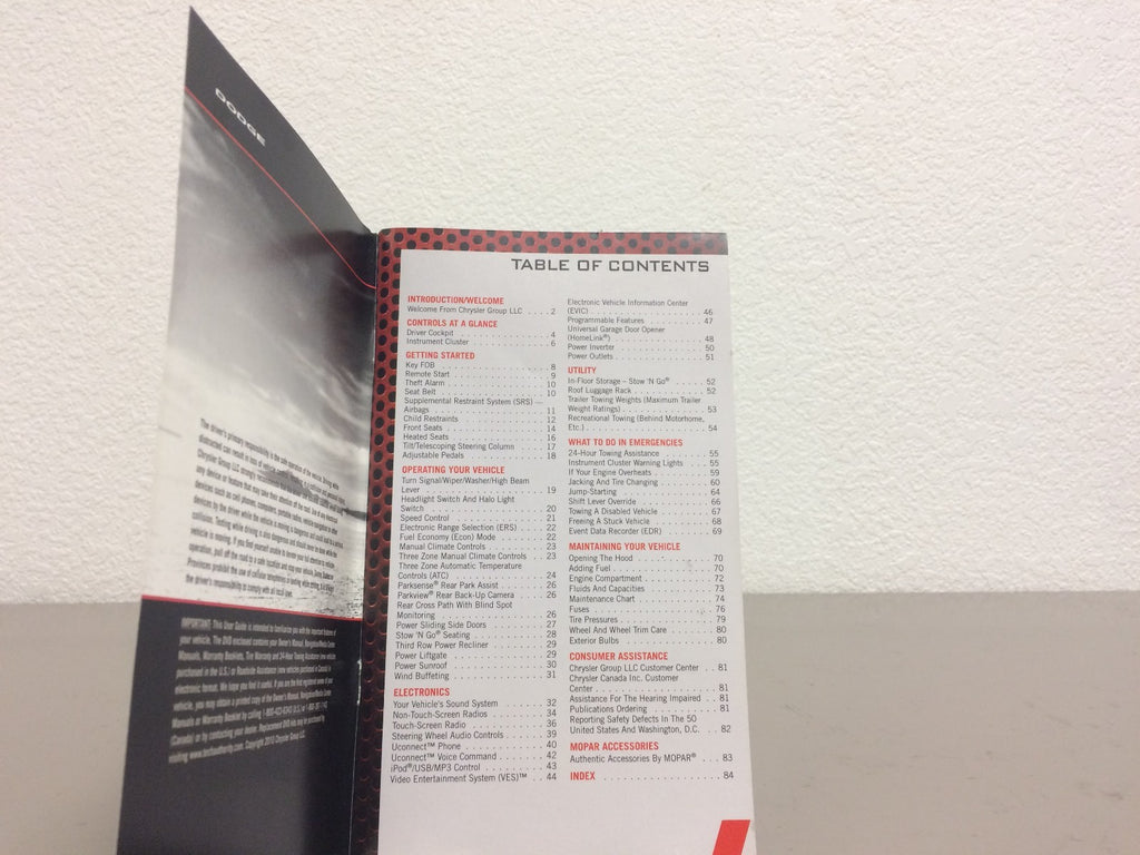 2011 Dodge Grand Caravan Genuine OEM Owner's Manual with Case & Bonus Key FOB