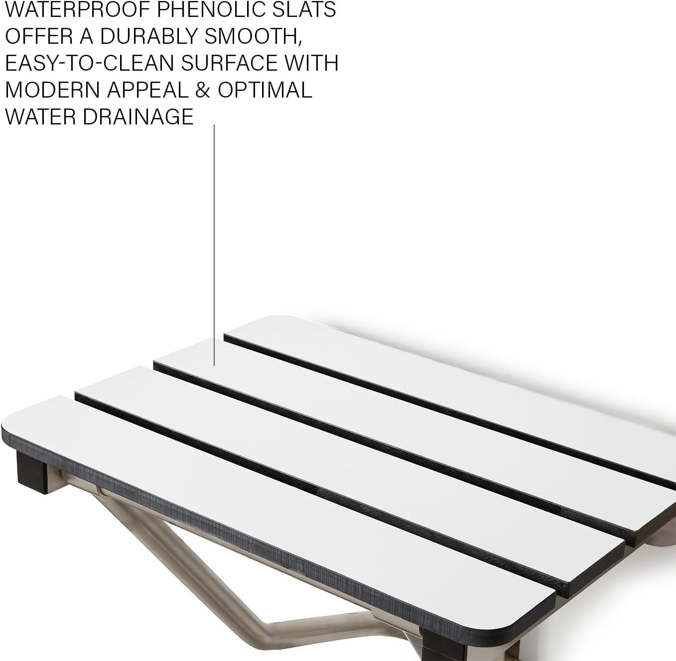 Seachrome 28-inch x 15-inch in ADA Folding Wall Mount Bathroom Shower Seat Bench