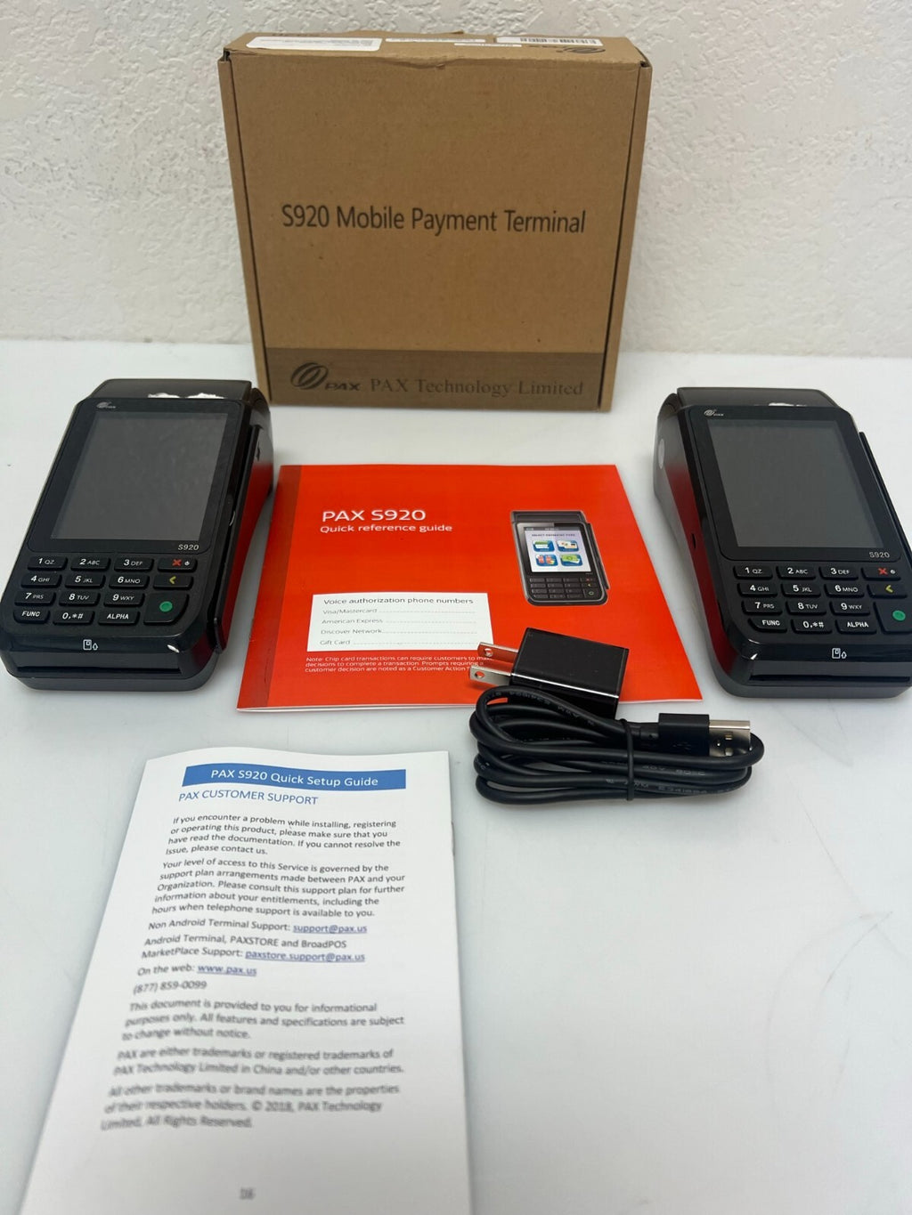 USED PAX S920 MOBILE PAYMENT TERMINAL COMES WITH BONUS TERMINAL FREE SHIPPING.