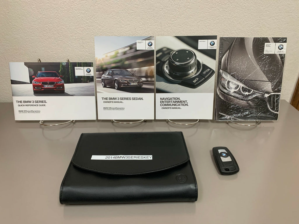 2014 BMW 3-Series Sedan Genuine OEM Owner's Manual Set w/Case and Bonus Key FOB
