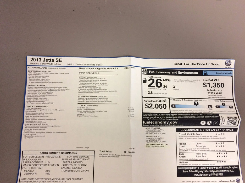 2013 VW Jetta Genuine OEM Owner's Manual Set w/Case--Free Shipping!