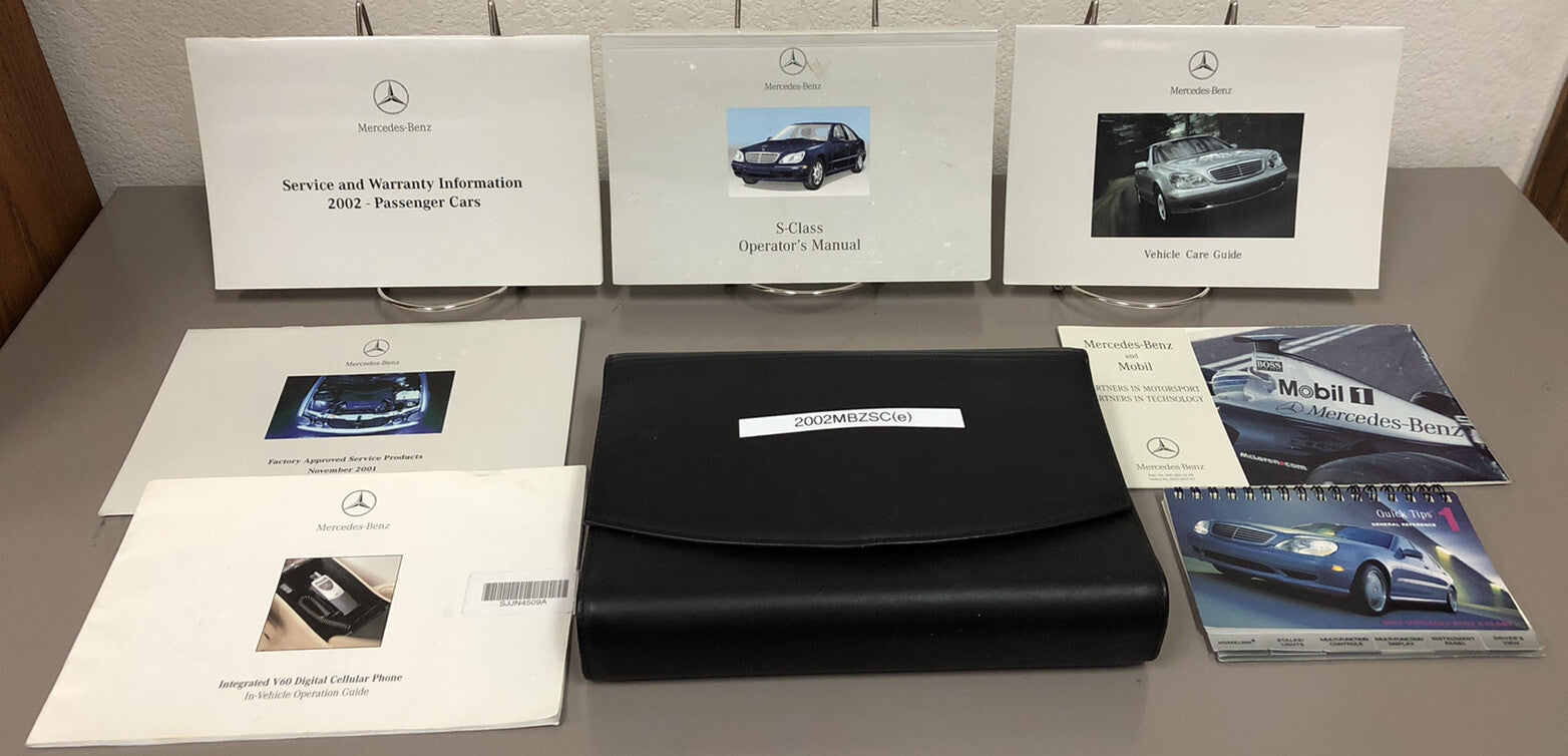 2002 Mercedes Benz S-Class S430 S500 S55 AMG S600 Owner's Manual Set w/MBZ Case