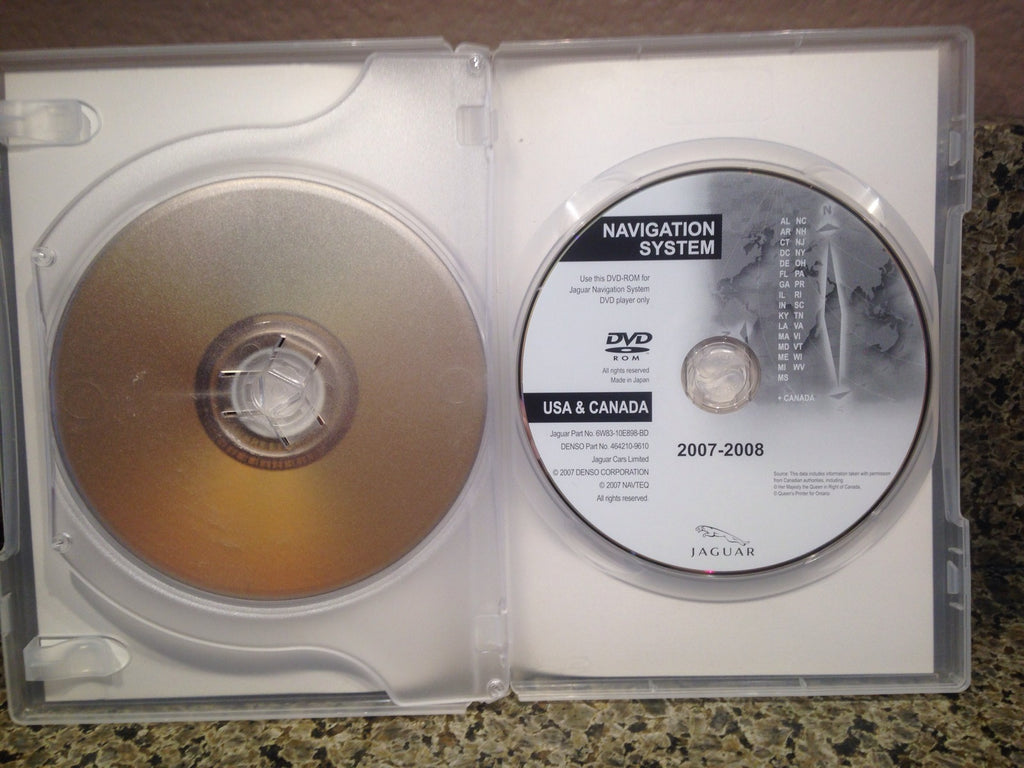 Jaguar XF XK XKR Navigation DVD 6W83-10E898-BD Map 2007-2008 East & West 2 Discs
