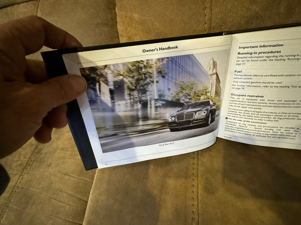 2016 BENTLEY FLYING SPUR V8 W12 OWNERS HANDBOOK GENUINE OEM BENTLEY MANUAL