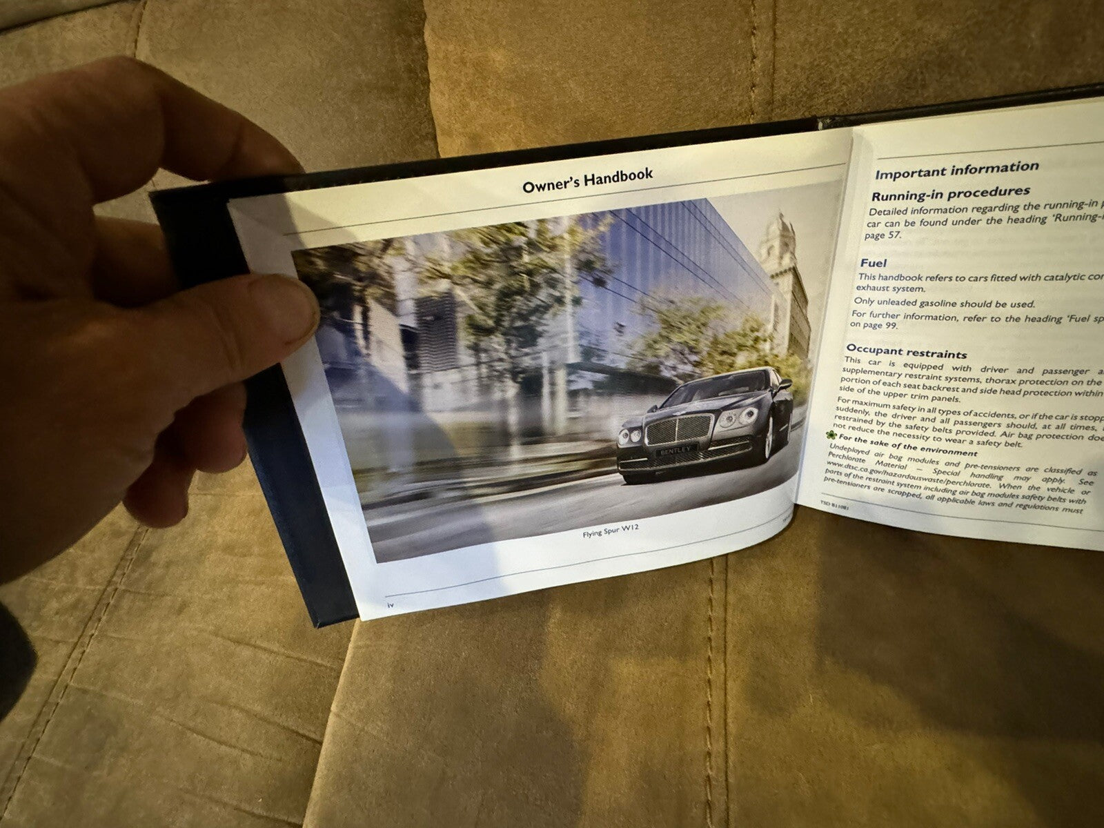 2016 BENTLEY FLYING SPUR V8 W12 OWNERS HANDBOOK GENUINE OEM BENTLEY MANUAL