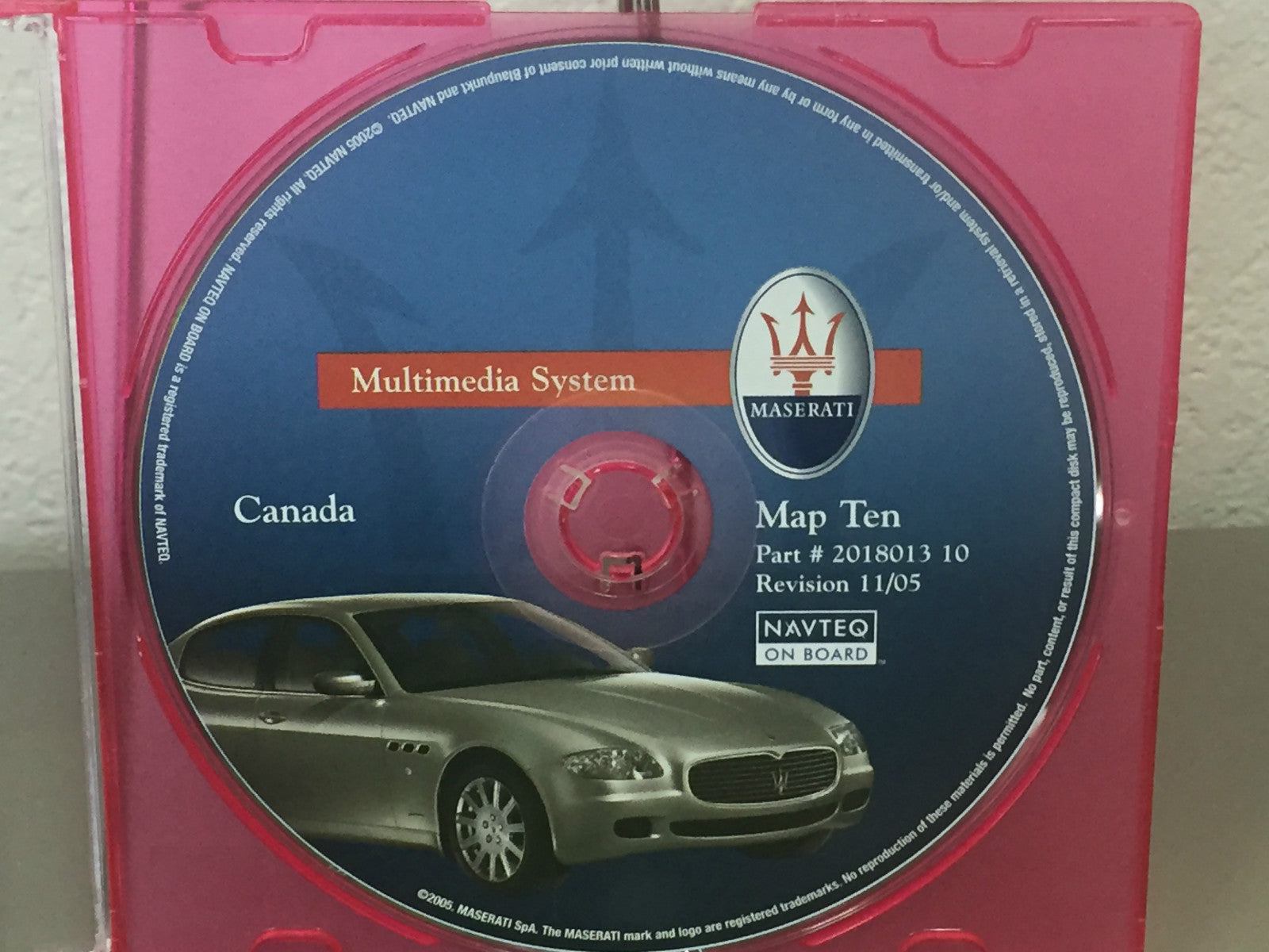 2004-2008 Maserati Navigation CD Disc Map #10 WESTERN AND EASTERN CANADA 11/05