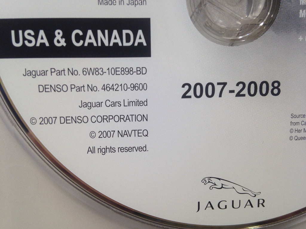 Jaguar XF XK XKR Navigation DVD 6W83-10E898-BD Map 2007-2008 East & West 2 Discs