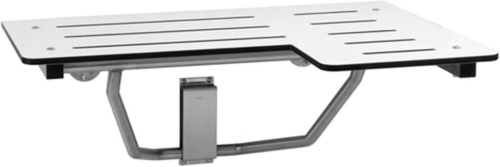 Bobrick Reversible Folding Shower Seat, White/Stainless Steel, Model B-5181