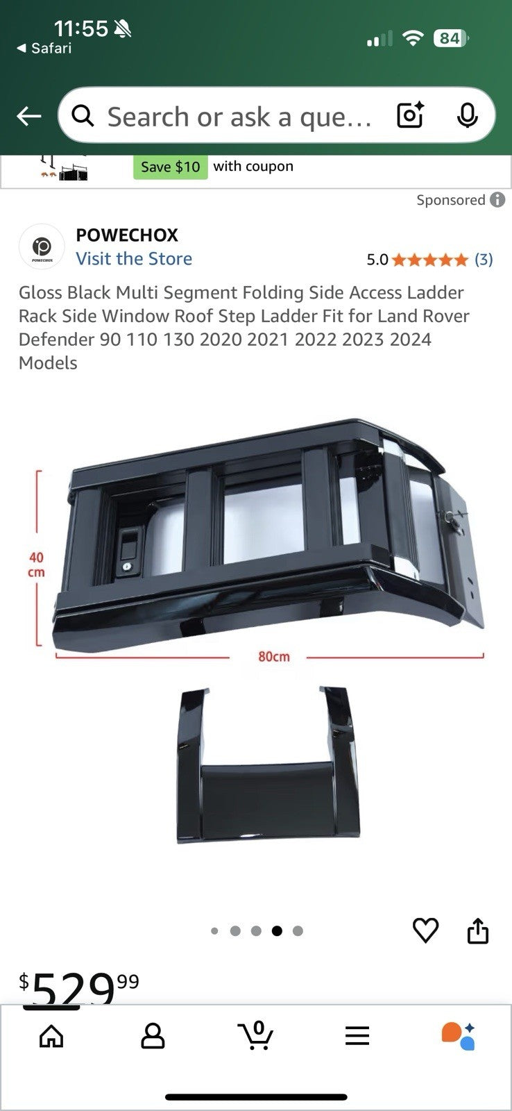 2020-2025 LAND ROVER DEFENDER SIDE ROOF RACK SIDE ACCESS LADDER