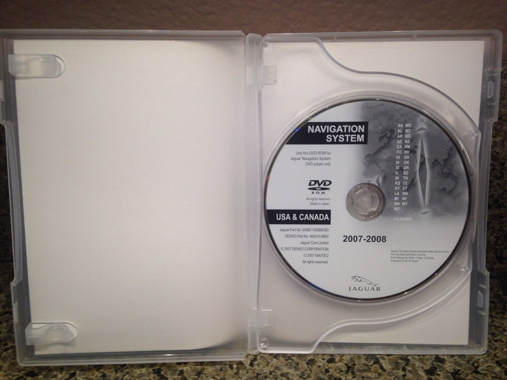 Jaguar XF XK XKR Navigation DVD 6W83-10E898-BD Map 2007-2008 East & West 2 Discs
