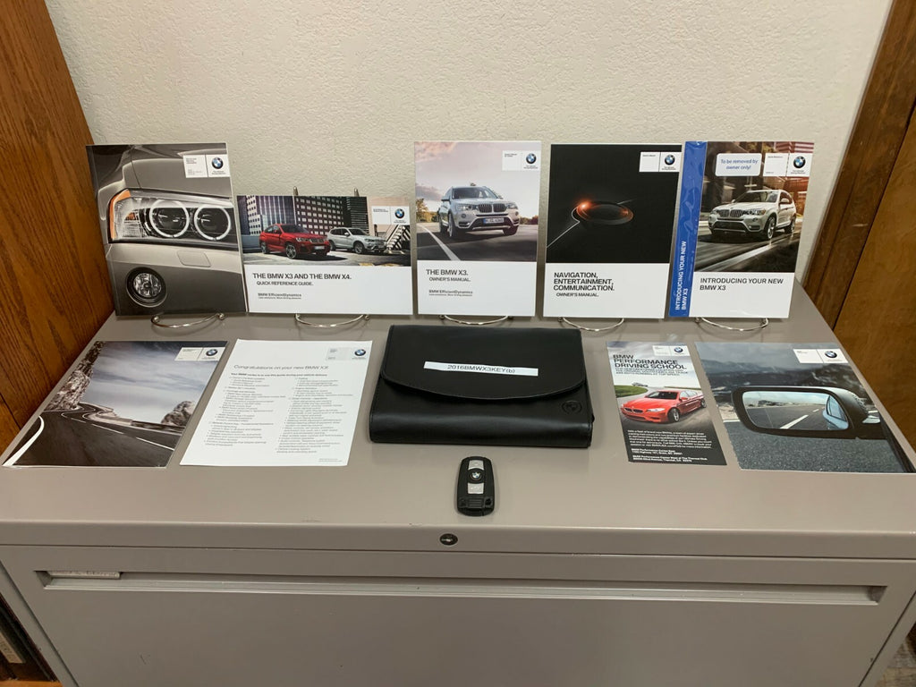 2016 BMW X3 Genuine OEM Owners Manual Set w/BMW Case, Nav Manual & Bonus Key FOB