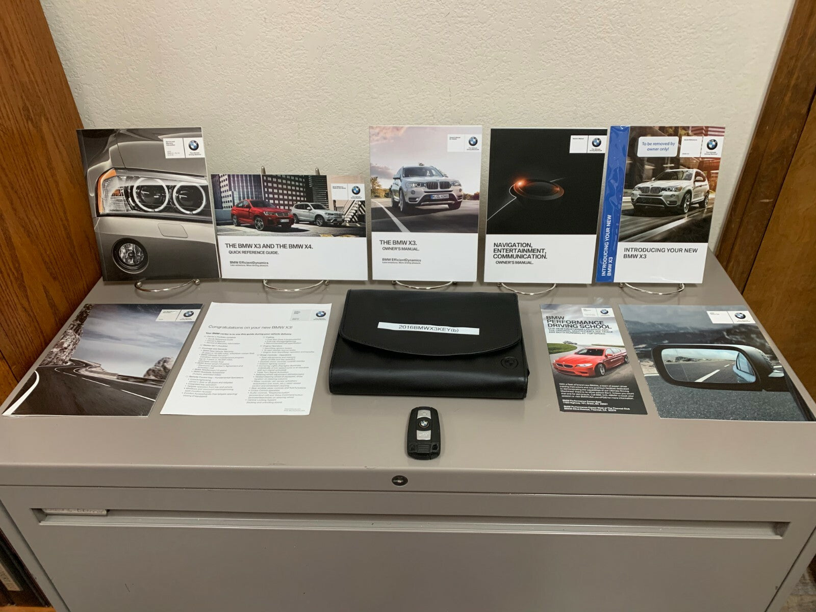 2016 BMW X3 Genuine OEM Owners Manual Set w/BMW Case, Nav Manual & Bonus Key FOB
