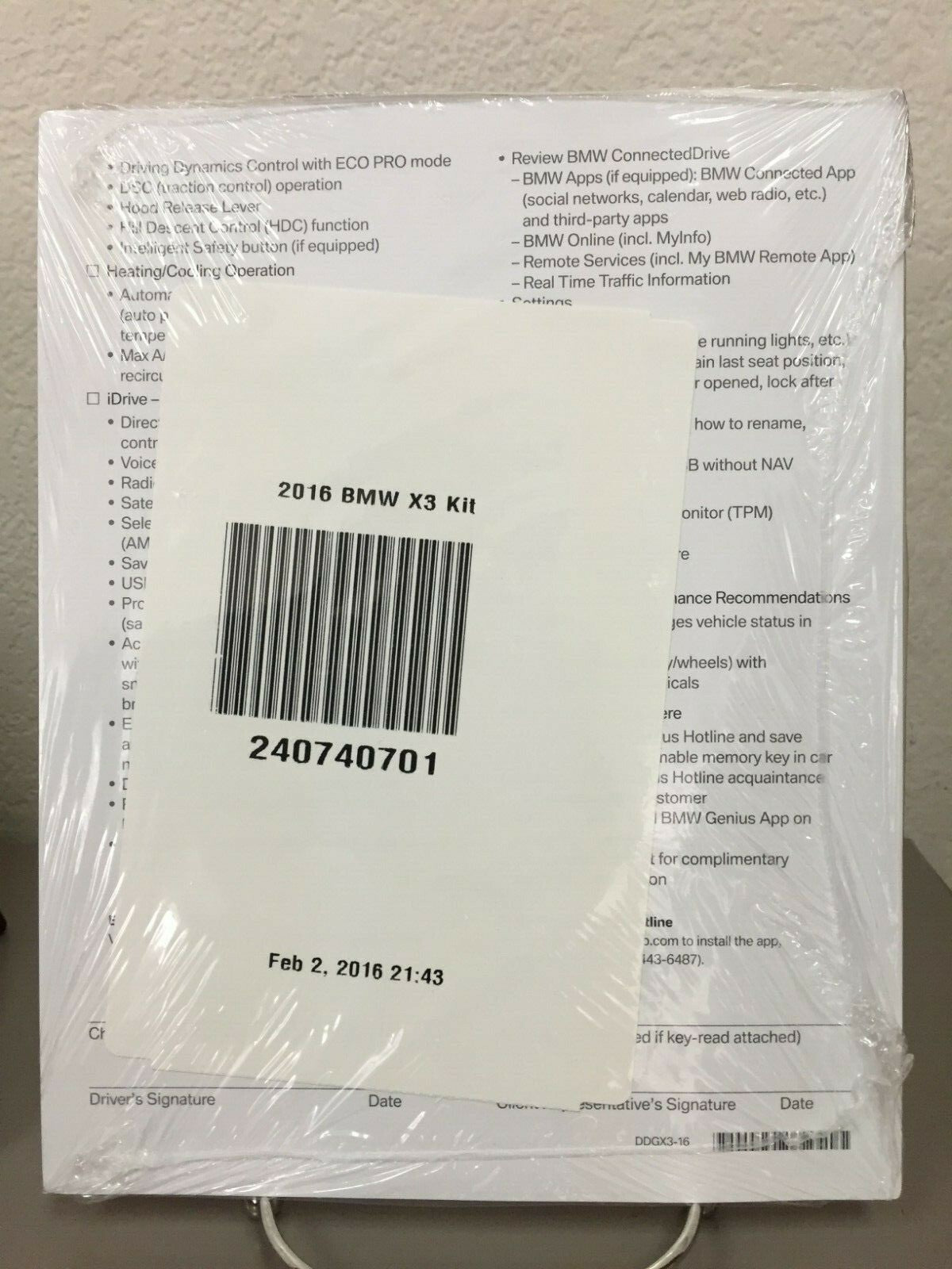 2016 BMW X3 Genuine OEM Owner's Manual Set w/BMW Case and Navigation Manual
