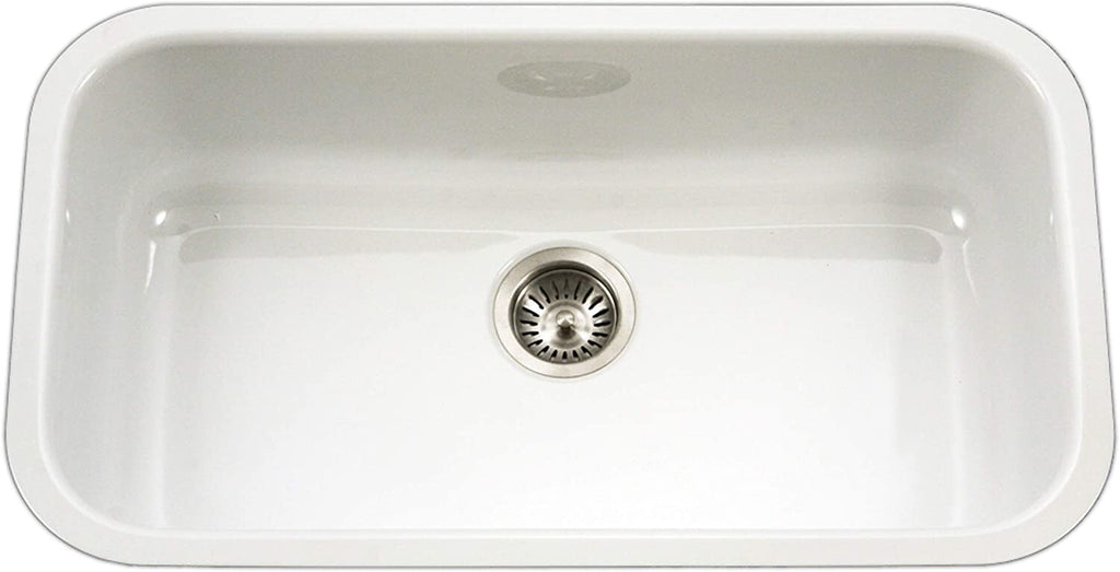 Houzer Porcela 30-9/10" Single Basin Undermount Porcelain Enameled Kitchen Sink