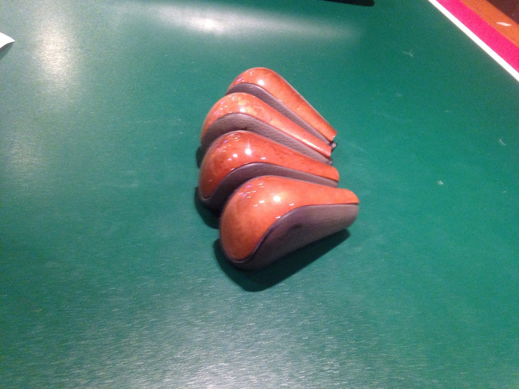 GENUINE OEM LEXUS WALNUT BURLWOOD LIGHT MAHOGANY AND GRAY LEATHER SHIFT KNOB