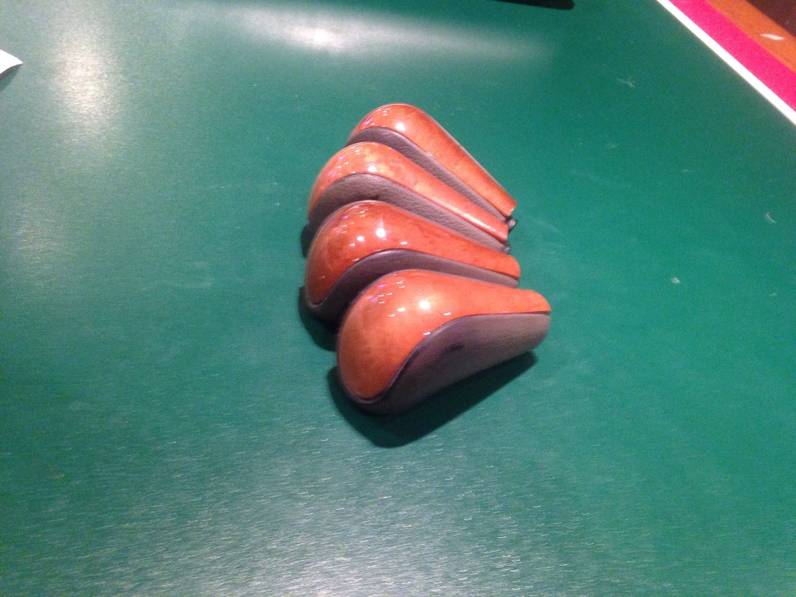 GENUINE OEM LEXUS WALNUT BURLWOOD LIGHT MAHOGANY AND GRAY LEATHER SHIFT KNOB