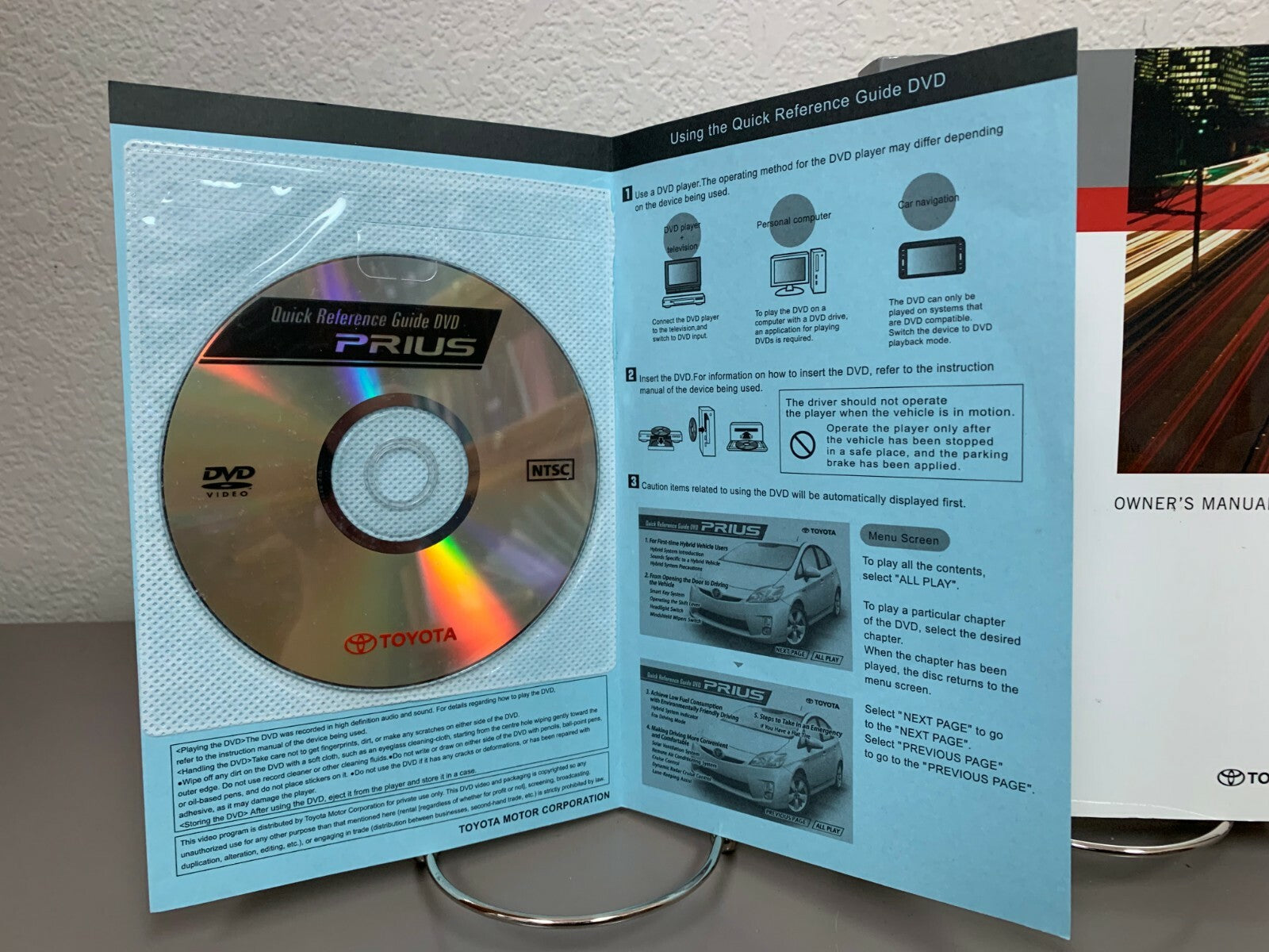 2010 Toyota Prius Genuine OEM Owner's Manual Set with Quick Reference DVD