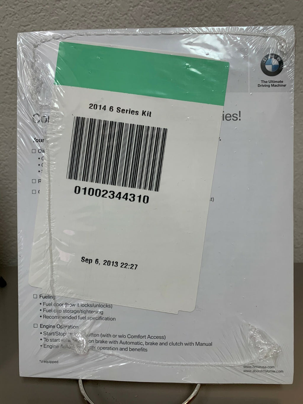 2014 BMW 6 Series Gran Coupe Genuine OEM Owner's Manual Set w/Bonus Key FOB