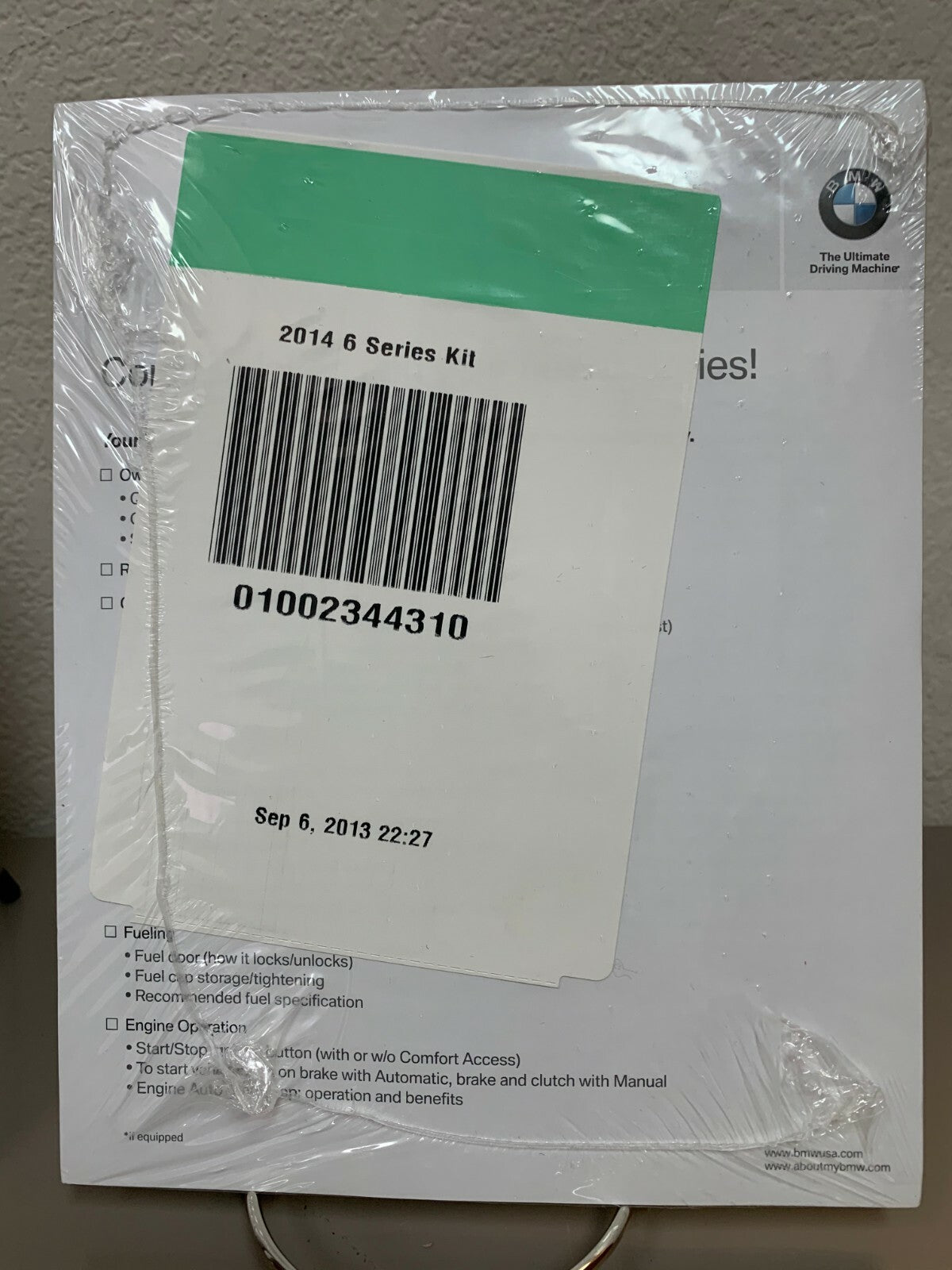 2014 BMW 6 Series Gran Coupe Genuine OEM Owner's Manual Set w/Bonus Key FOB