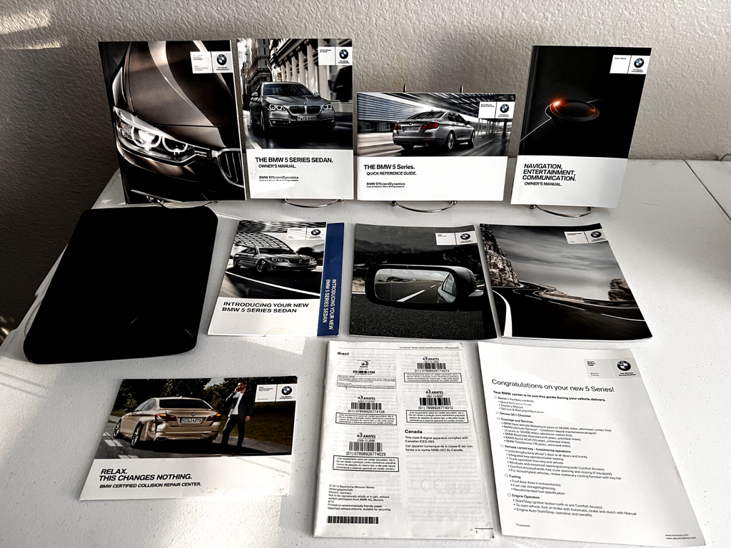 2014 BMW 5 Series Sedan 528i 535i 535d 550i xDrive OEM Owner's Manual Set