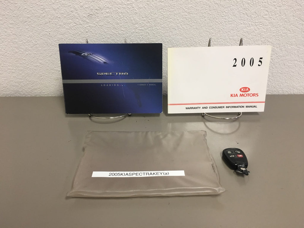 2005 Kia Spectra Genuine OEM Owner's Manual Set w/Case & Bonus Key FOB