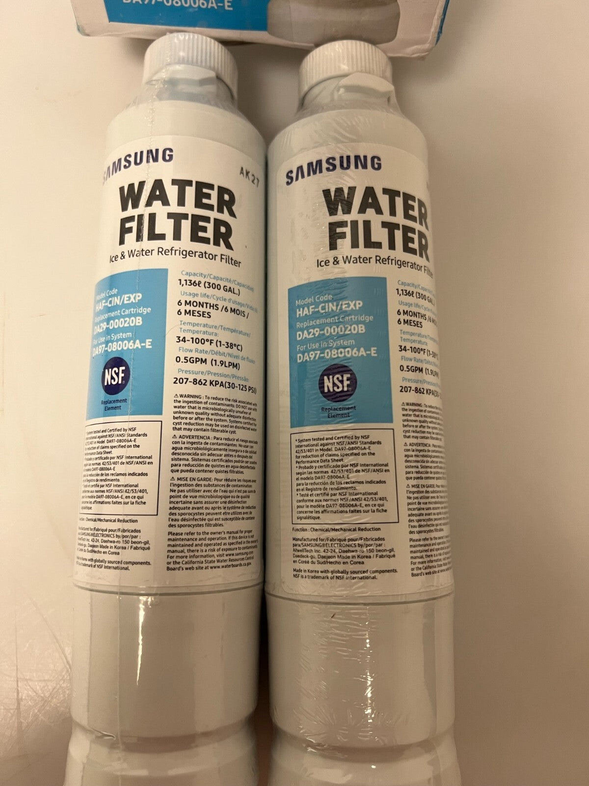 2 PACK New Samsung DA29-00020B HAF-CIN/EXP Filter W/Free Ship